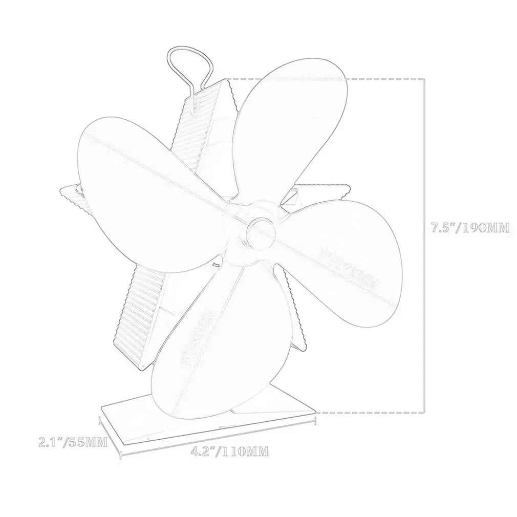 

Premium Fireplace Thermodynamic Fan Alumina Fan Blade Ultra Quiet Warm Fireplace Fan Thermal Power Fan 4-Blade Stove Fan