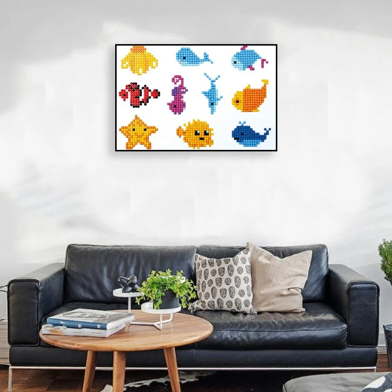 

DIY 5D Diamond Painting Kit for Adults Diamond Art Kit,Paint with Diamonds Embroidery Painting Cross Stitch - Fish