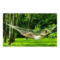 mesh net hanging bed portable white hammock outdoor solid wood swing sleeping camping travel hammocks