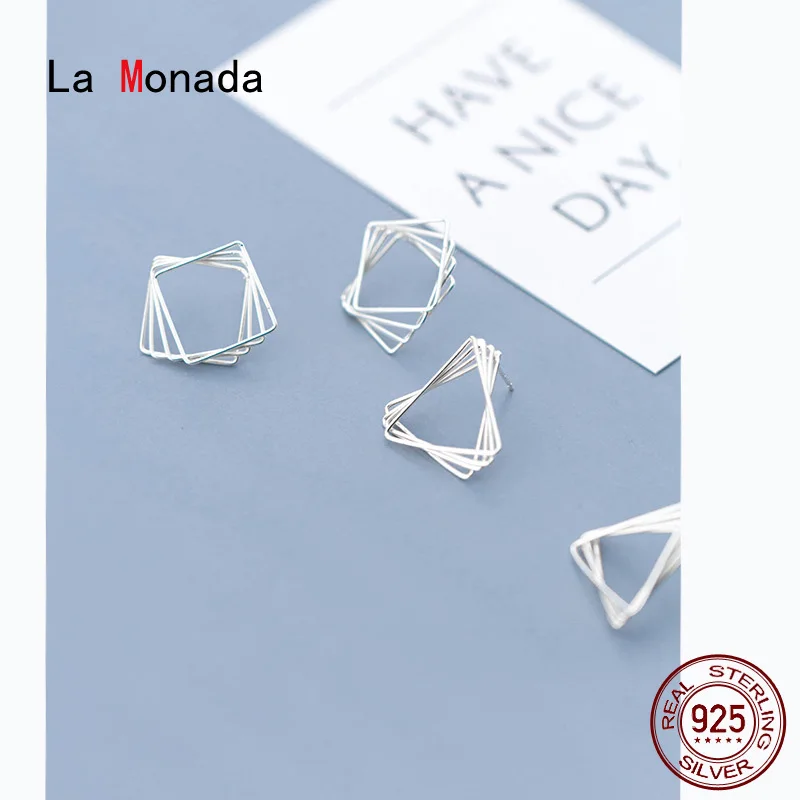 

La Monada Geometry Stud Earrings For Women Silver 925 Minimalist Fine Women Earrings Jewelry Women Stud Earrings 925 Silver