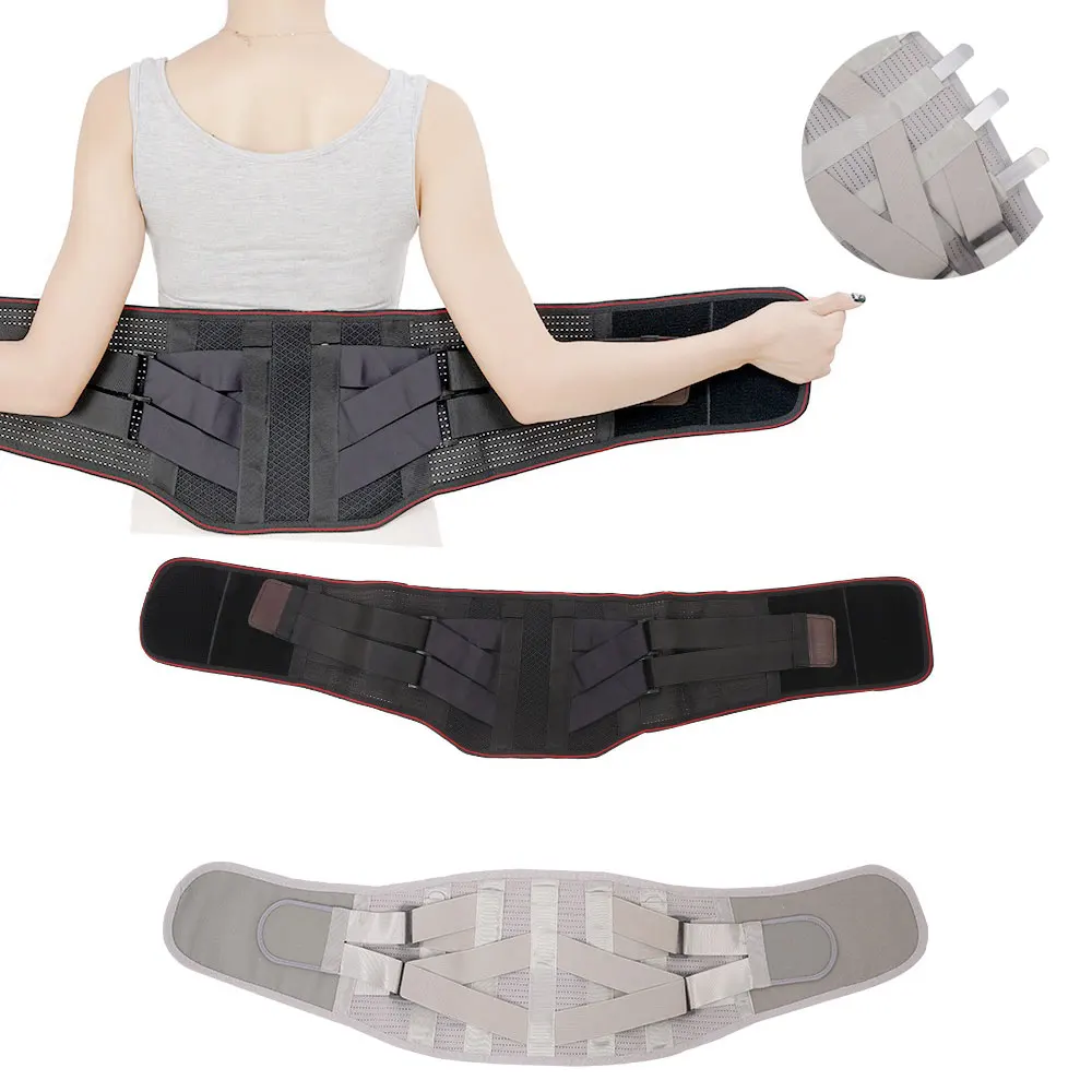 

Двойные ремни Корректор осанки бандаж Нижняя спина поддержка поясницы пояс корсет самонагревающийся поясной бионический компрессионный корсет для позвоночника