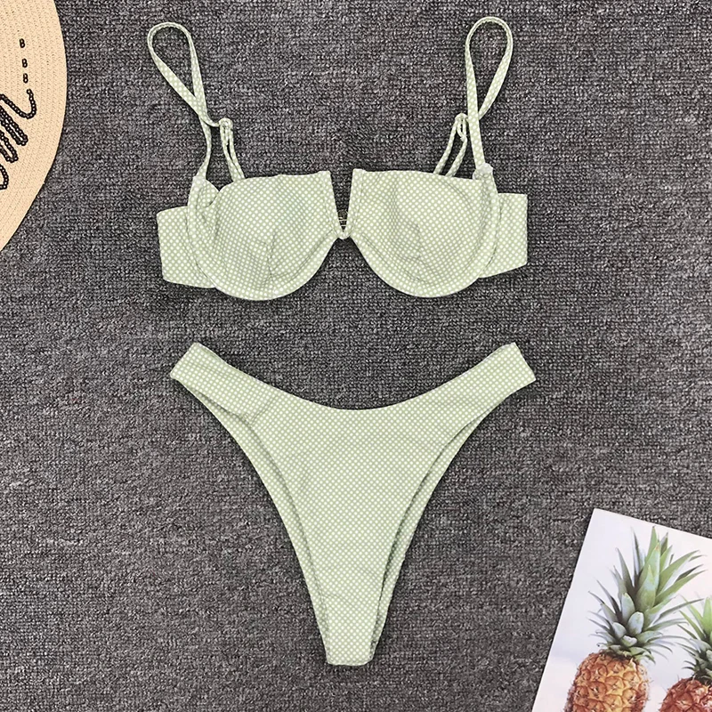 Сексуальные однотонные желтые стринги бикини 2019 одежда для плавания женский