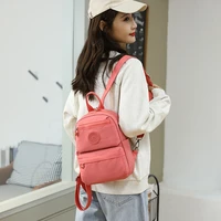 mini solid color nylon backpack high quality ladies small backpack mobile phone bag fashion casual retro shopping small backpack