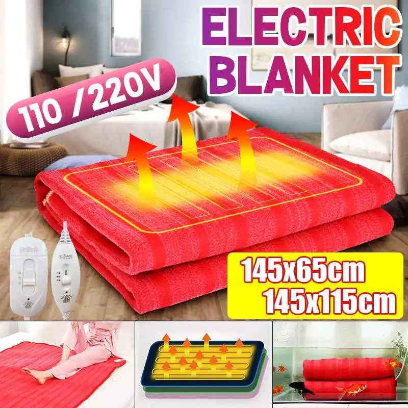 145x65cm 110V 220V Thicker Single Electric Mattress Thermostat Blanket Heating Warm Heater Heated Mat | Дом и сад