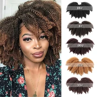8 inch synthetic crochet hair short afro kinky bulk crochet twist braiding hair extension black blond bundles for women alibaby