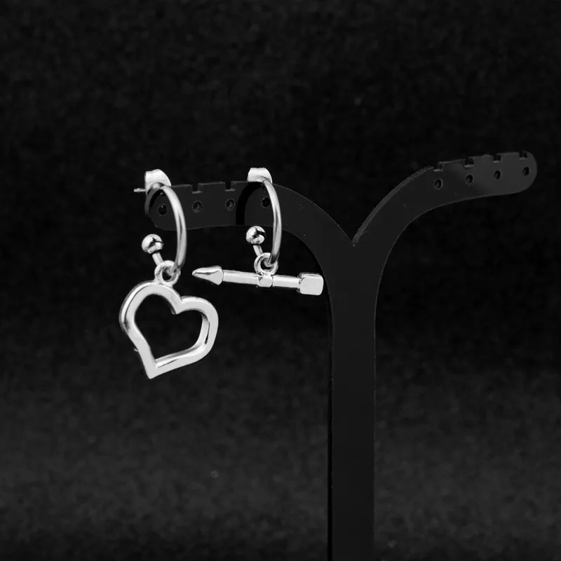 

2021 New Love Earrings Asymmetrical Earring Ear Clips Stainless Steel Niche Female Ear Jewelry Geometric Boho Earring Pendientes
