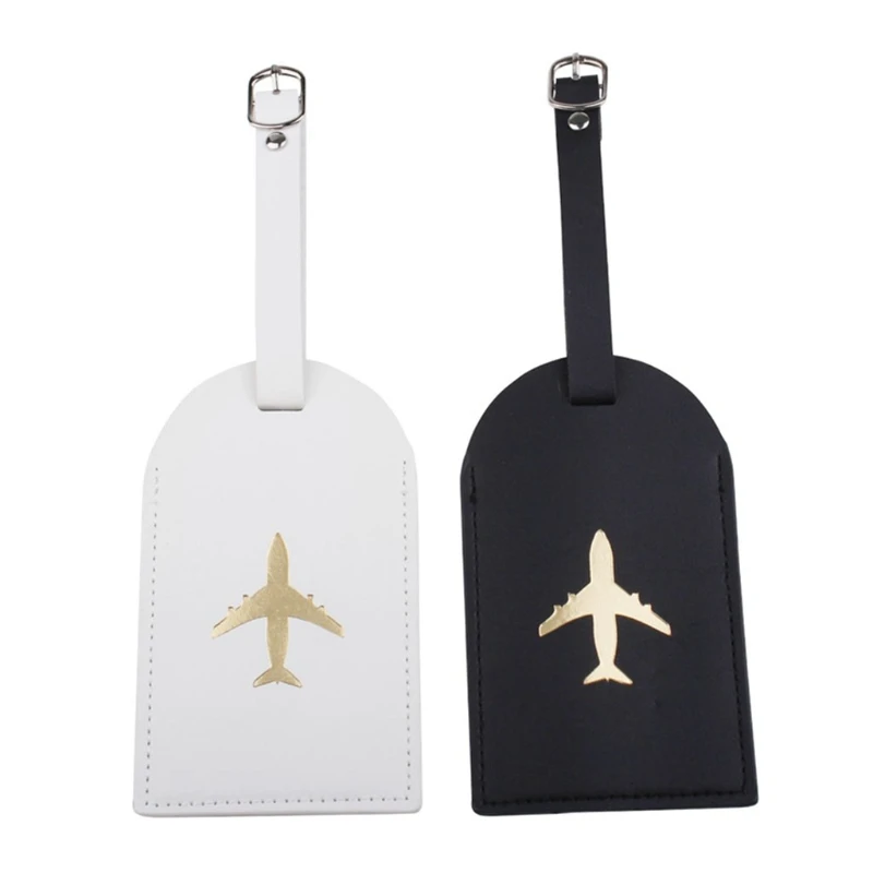 

Leather Luggage Tag With Name ID Card Perfect to Quickly Spot Luggage Suitcase with Bronzing Pattern