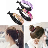 fashion women hair clip nest rhinestone hairpin hair claws ponytail bun holders hair claws headwear rhinestone flower hairpin