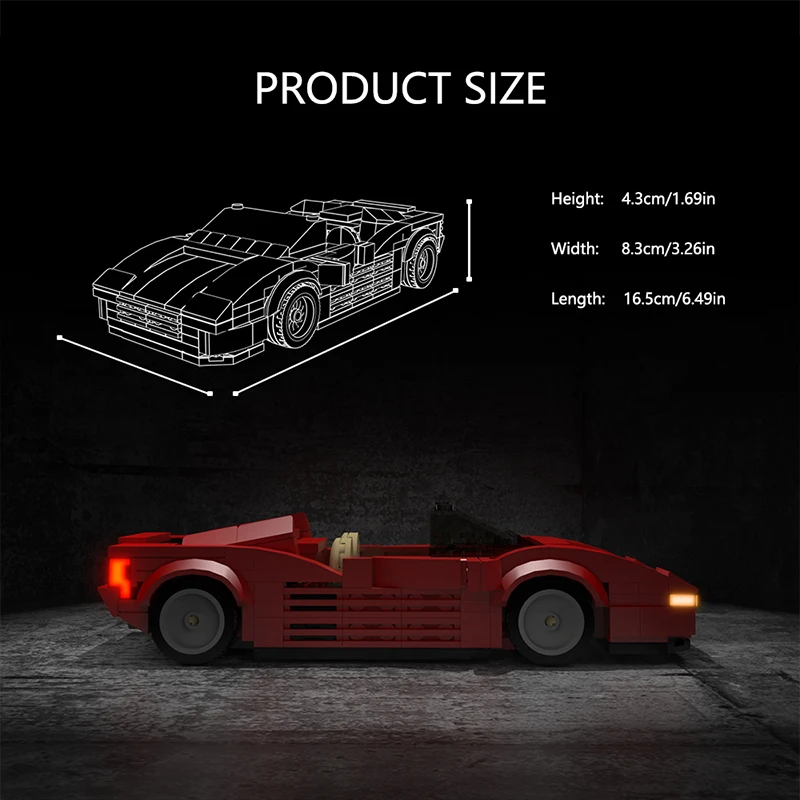 Moc Technical Super Sport Car Ferraried Building Blocks Testarossaed Racing Vehicle Bricks Model Education Toys for Children | Игрушки и