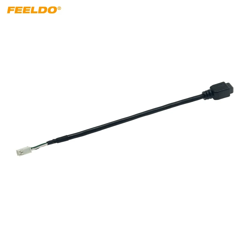 FEELDO 5Pcs Auto Audio Eingang Media Daten Draht Mini USB Zu 4Pin Kabel Adapter Für Nissan Ford USB AUX kabel