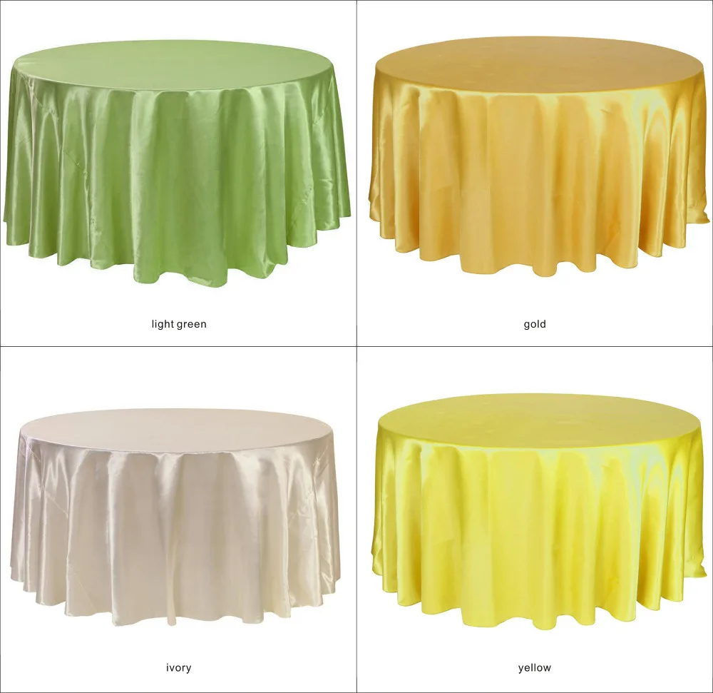 120 дюймов Круглый атласная скатерти для стола свадьбы подарки на день рождения