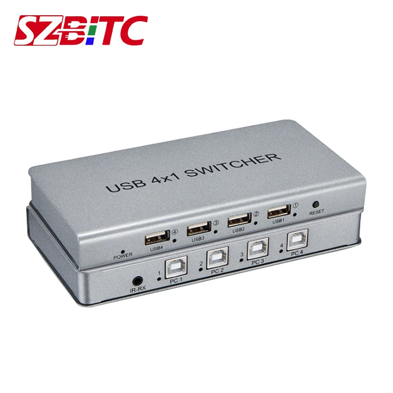 Переключатель SZBITC USB 4x1 Поддержка USB2.0 переключатель 4 в 1 блок адаптер для ПК игр