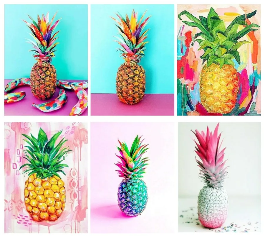 5D DIY алмазная живопись красочный ананас алмазные вышитые фрукты Набор для