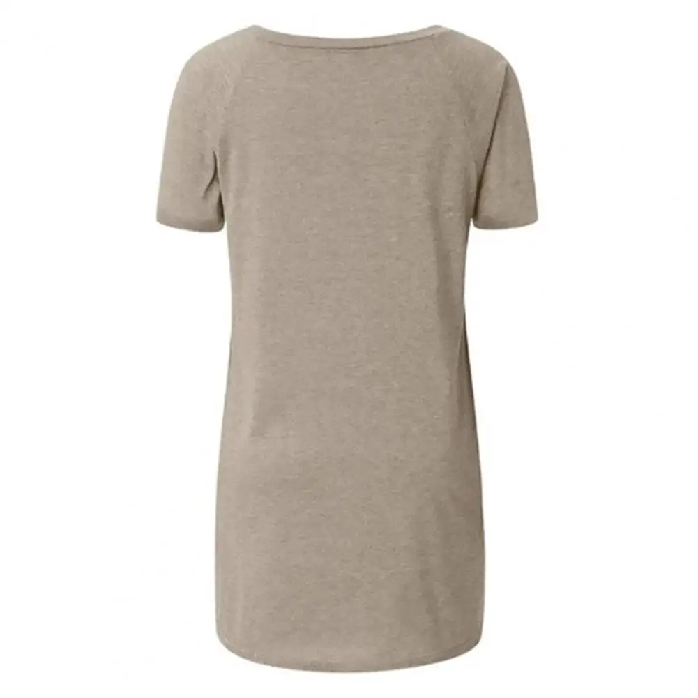 

80% Dropshipping!!Summer tops, short sleeves, soft mid-length, women's V-neck solid colors, daily wear tops