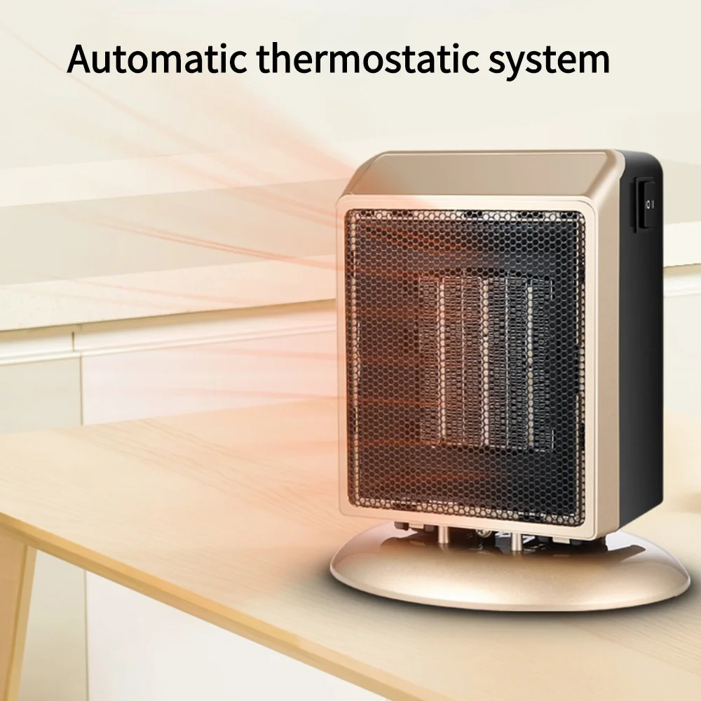 

110V 220V Indoor 3s Fast Heating 900W Portable Desktop Ptc Space Heater with Thermostat and Fan for Room Office