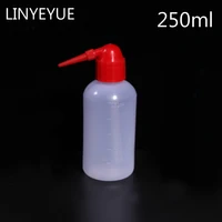 10pcslot 250ml clear plastic blow washing bottle with red captattoo wash squeezy laboratory measuring bottle