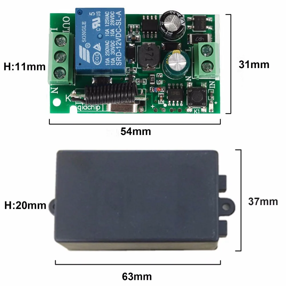 FUNSHION AC 110 В 220 1CH беспроводной пульт дистанционного управления и 2CH RF РЕЛЕ