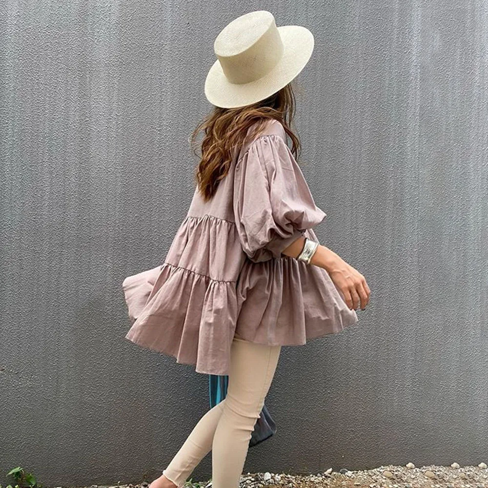 Блузка женская шифоновая в японском стиле свободная повседневная Уличная одежда