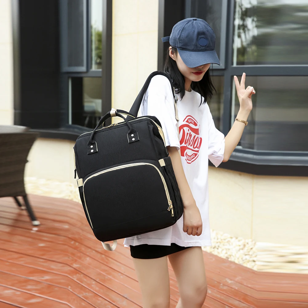 Модная многофункциональная складная сумка для подгузников 2 в 1 дорожный рюкзак