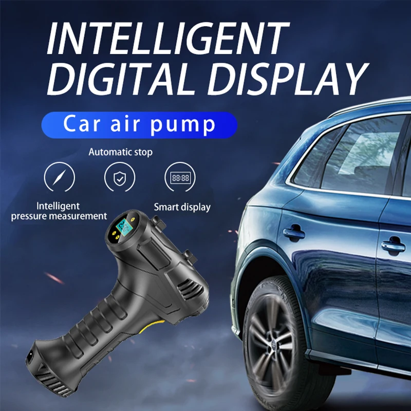 

Car Air Compressor 120W Rechargeable Wireless/Wired Inflatable Pump Portable Air Pump Car Tire Inflator Digital for Car Bicycle