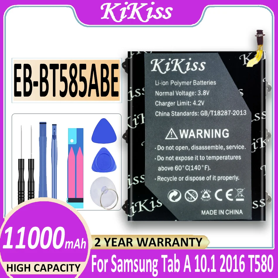 

Original KiKiss Battery EB-BT585ABE 11000mAh For Samsung Galaxy Tablet Tab A 10.1 2016 T580 SM-T585C T585 T580N Bateria