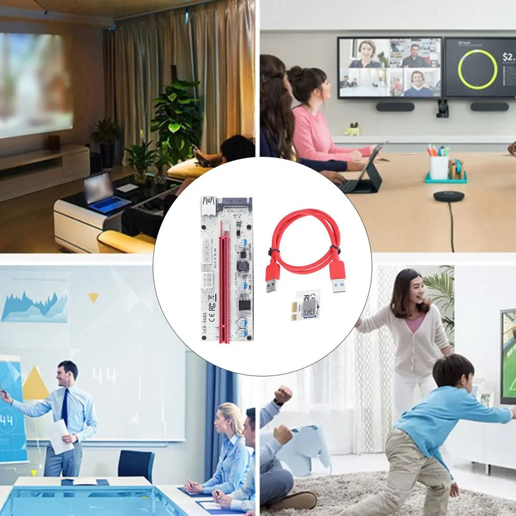 

PCIE Graphics Card Extended Line Mining Cable USB3.0 Red Transfer Cable 008s 60cm 1X To 16X For Win7/8/10