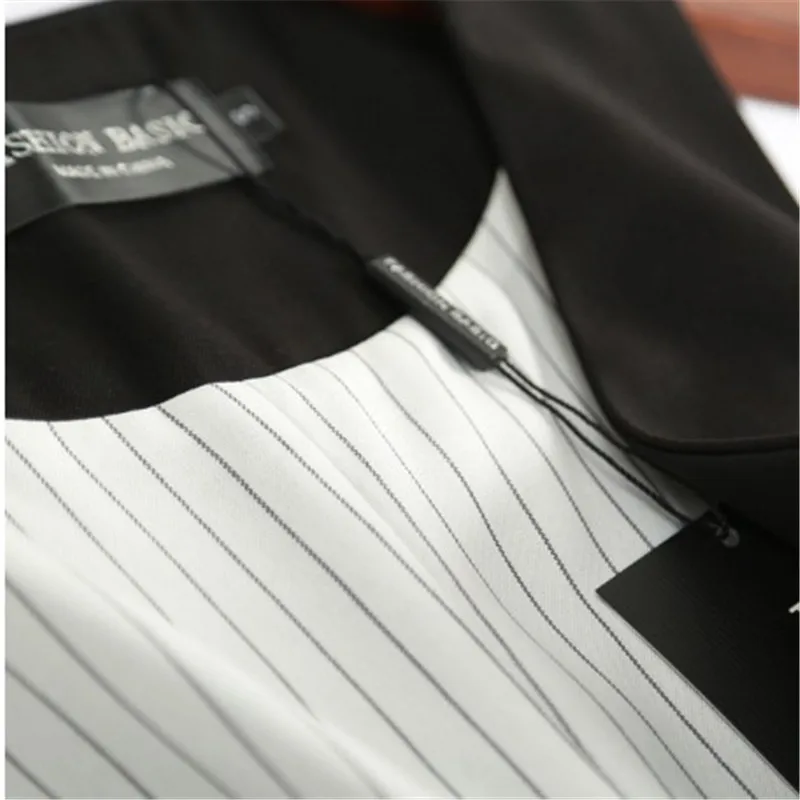 Женский однобортный жилет без рукавов строгий в полоску W91167|vest for women|women vestwoman vest