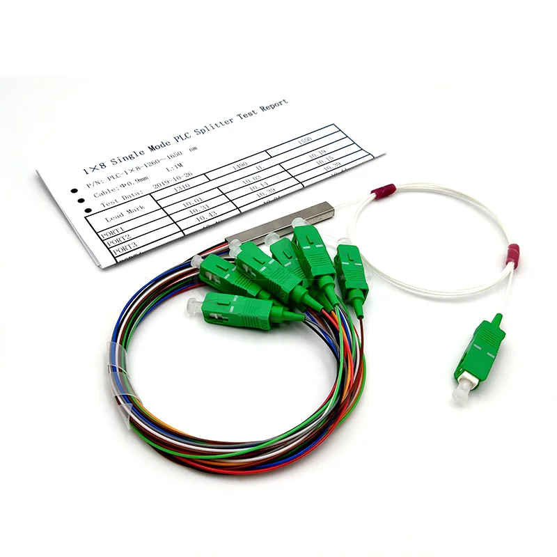 Стальная трубка волоконно оптический разветвитель PLC 1x8 SC/APC Mini Blockless 1*8 SC APC