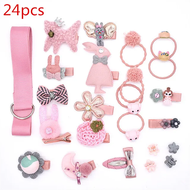 Детские заколки для волос с милым цветочным бантом 24 шт. |