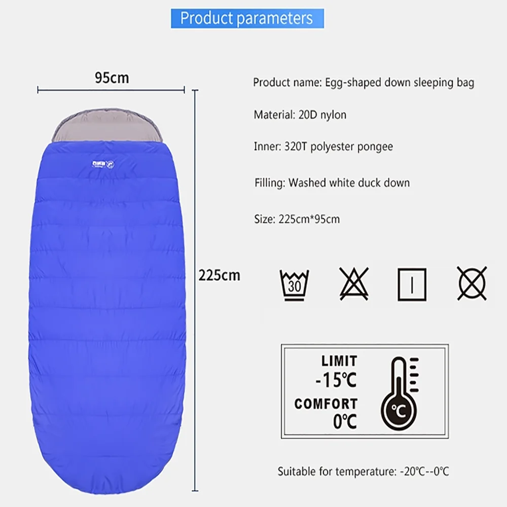 

Nature Space Outdoor Luxury Cold-Proof Camping Winter Thickening Duck Down Sleeping Bag white eider mummy sleeping bags