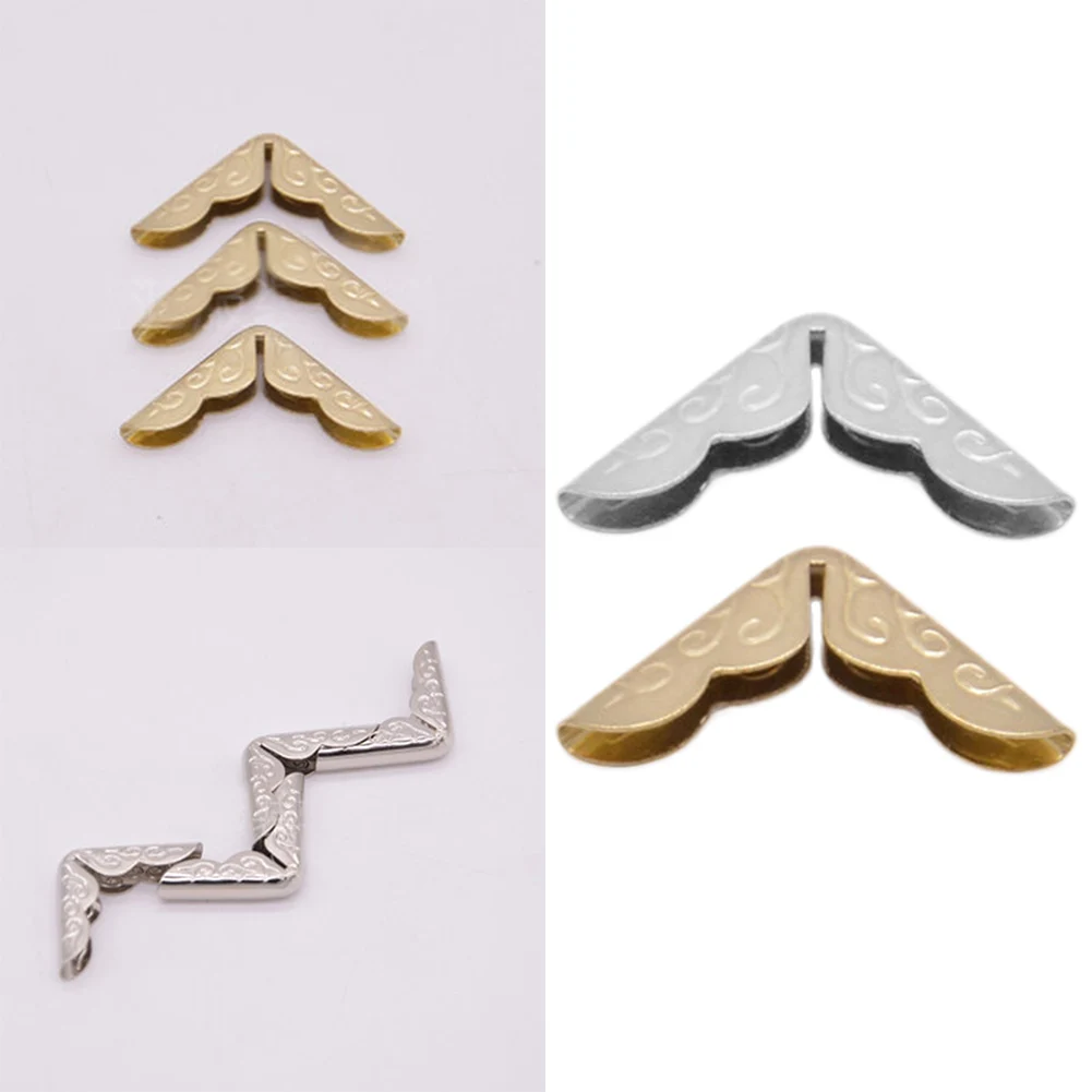 

100 Pcs Scrapbooking Card Metal Book Corner Protector Corner Brackets