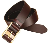 mens leather case brass buckle cowhide accessories fashion luxury strap high quality vintage jeans cinturones para hombre