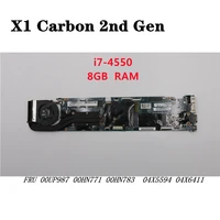 for thinkpad x1 carbon 2nd gen laptop motherboard 12298 2 with sr16j i7 4550u 8gb ram 00up987 00hn783 04x5594 00hn771 04x6411