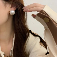 cool style big pearl earring simple imitation pearls korean fashion earrings for women fashion jewelry 2021