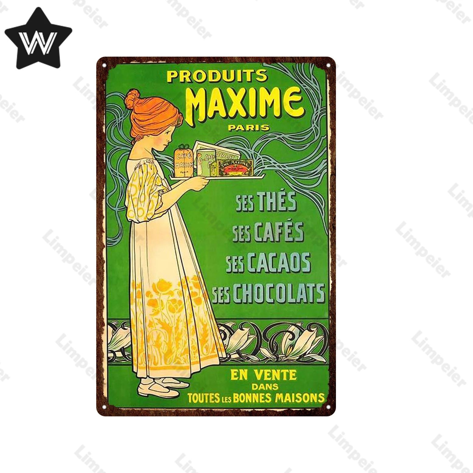 Винтажная металлическая вывеска шоколадный менер настенная наклейка сахар