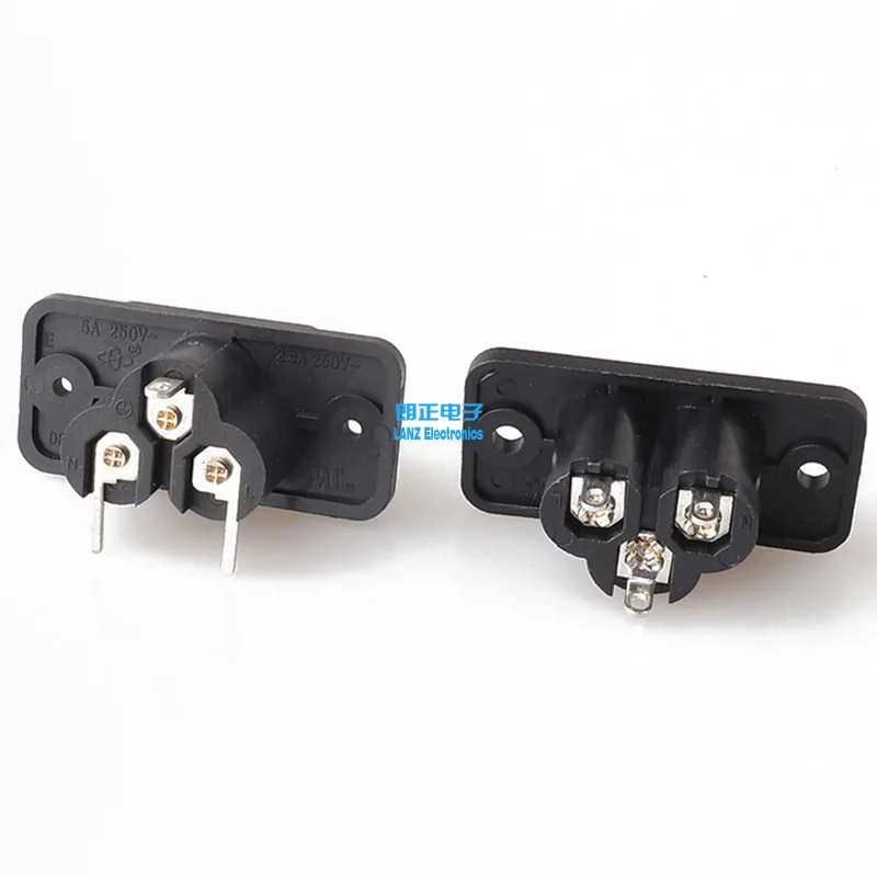 LZ-6-3S1S1 IEC C6 Тип AC Разъем питания Микки Маус розетка Слива три ядра карты с ушным винтом фиксированной