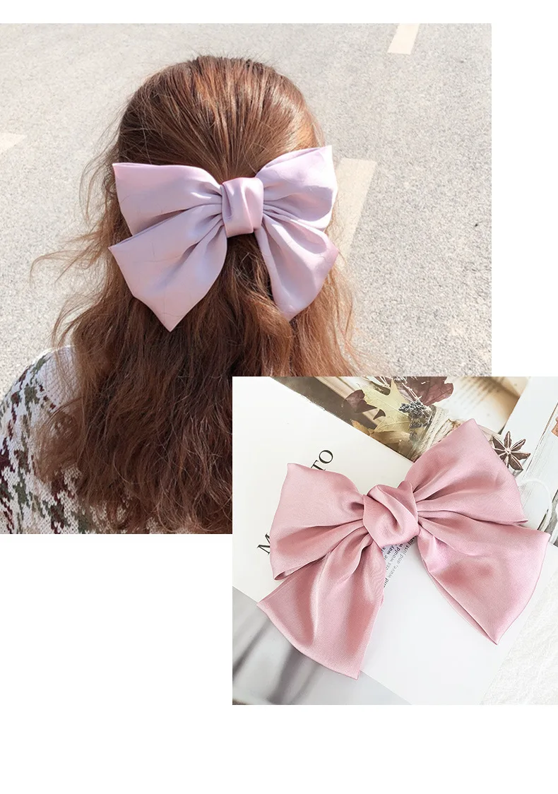 

1PC Sweet Super Large Bow knot Female Top Hair Pins Elegant Girls Cloth Art Hair Grips Women's Hair Accessories HeadWear