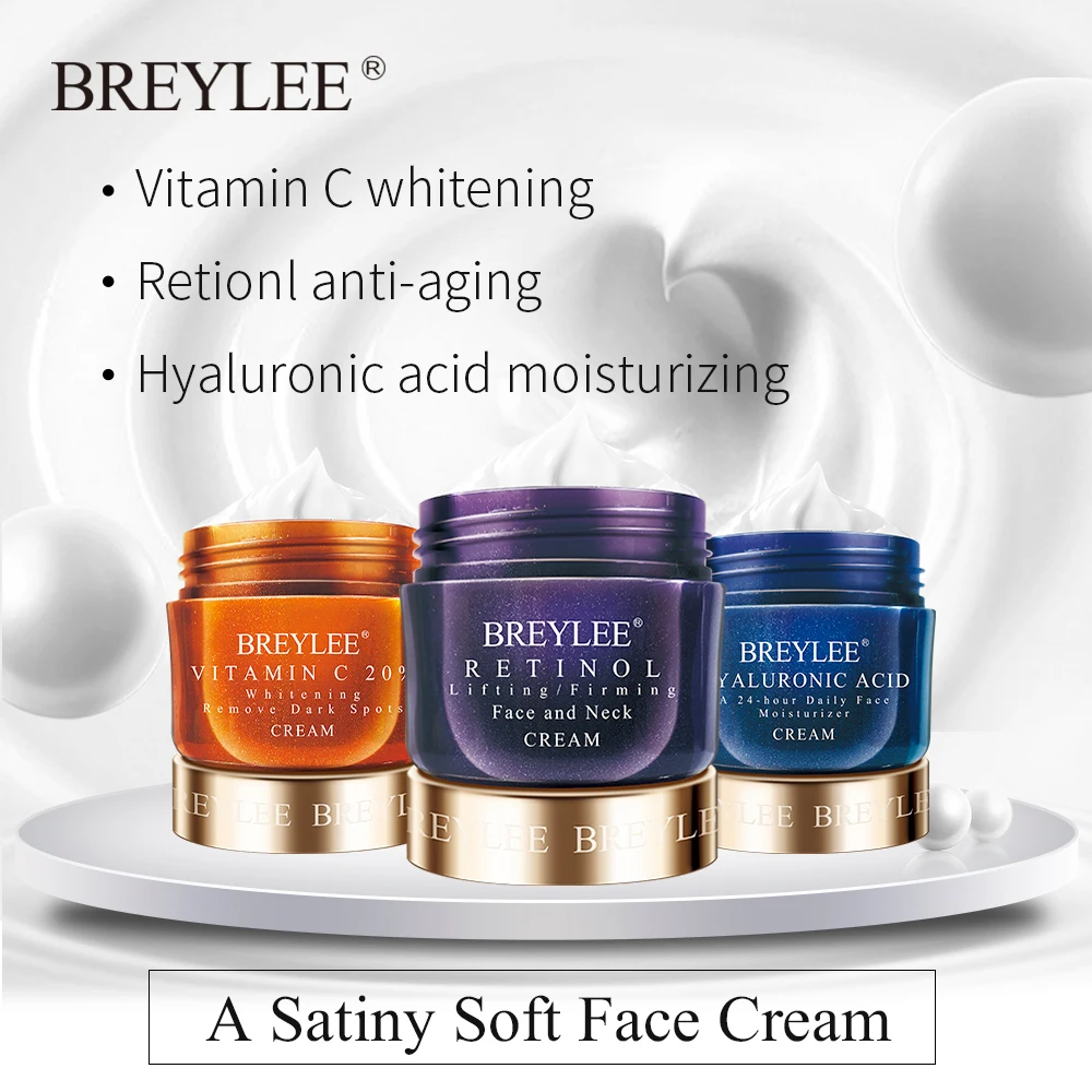 

BREYLEE Face Cream Retinol Anti Wrinkle Facial Cream Vitamin C 20% VC Whitening Cream Hyaluronic Acid Moisturizing Skin Care 40g