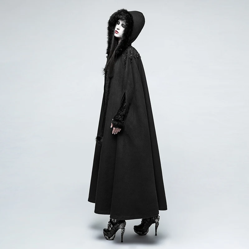 Панк рейв готический с капюшоном роль накидка играть костюмы полной длины плащ