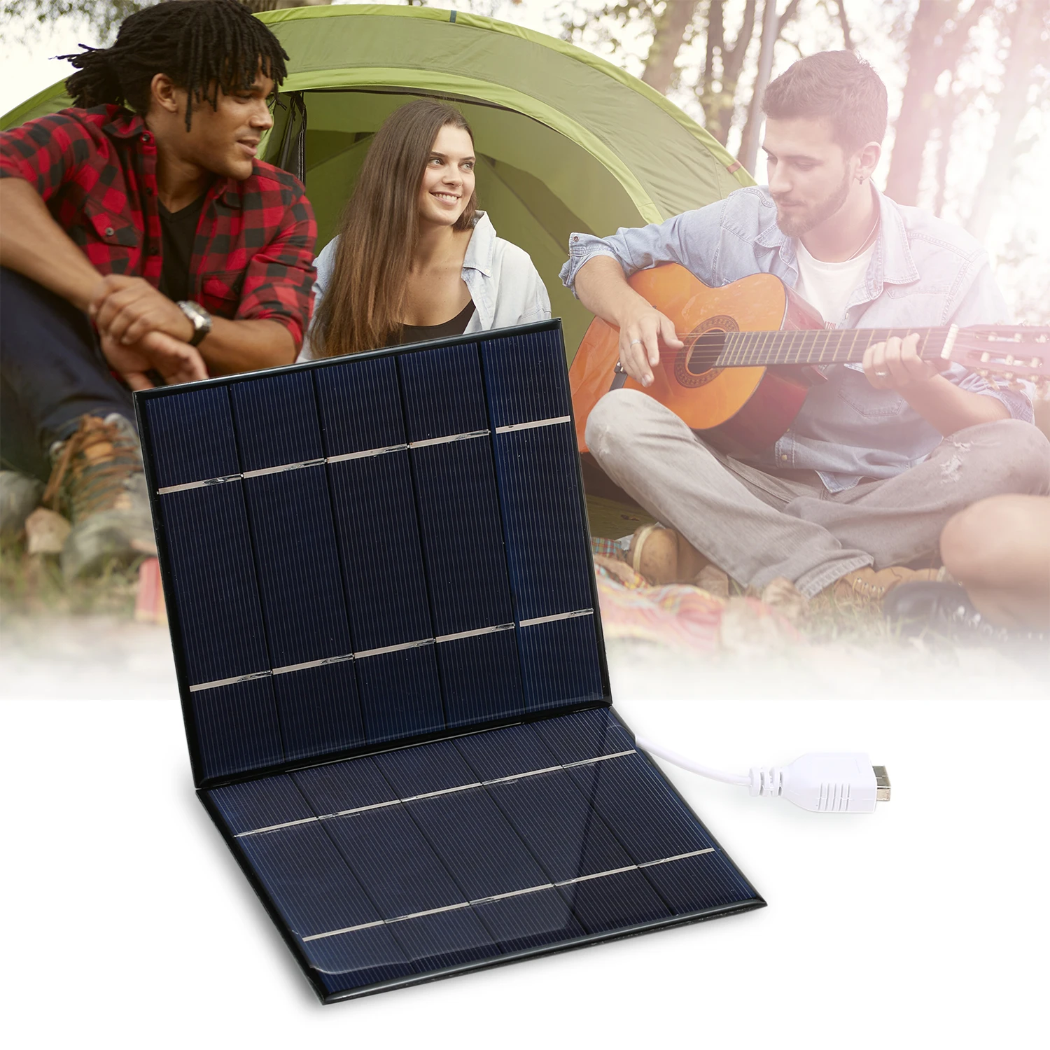 7W/5V Portable Solar Charger With USB Port Foldable Panel Camping Travel Power For Tablet Laptop Cellphones | Обустройство дома
