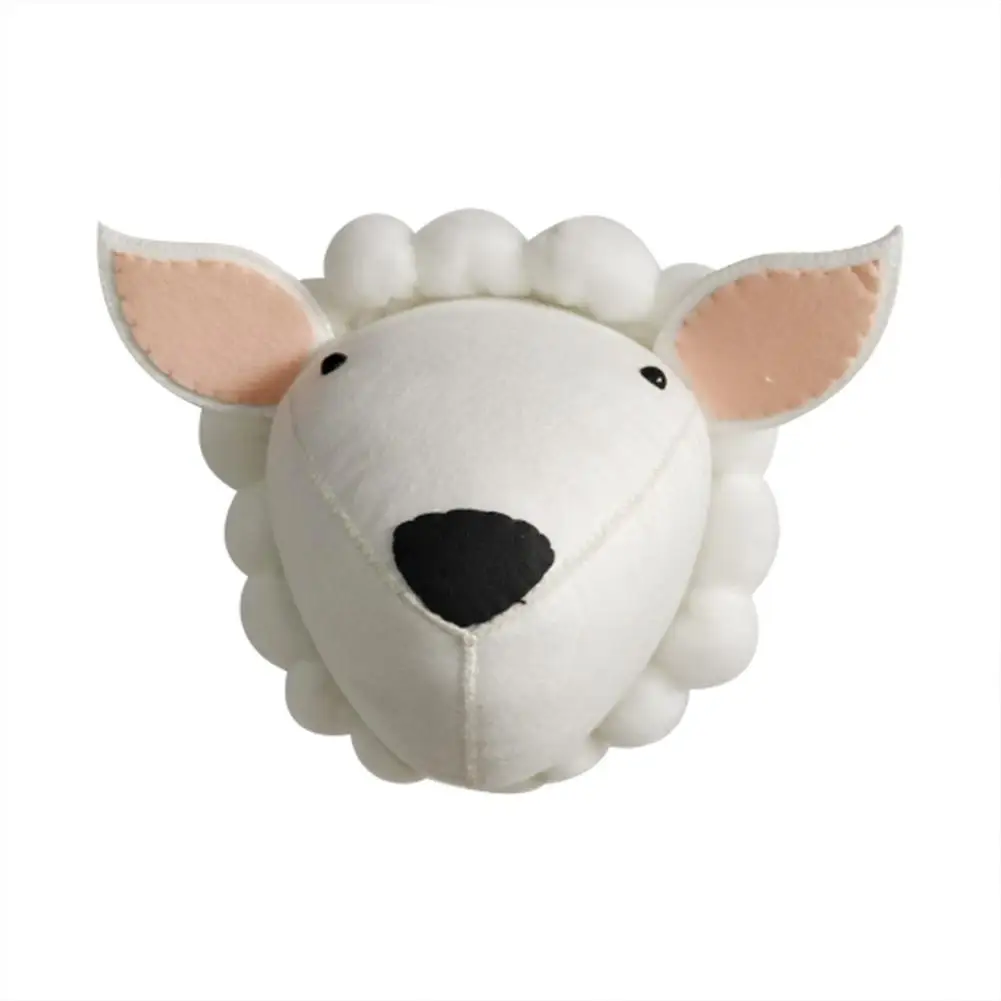 Фетровая набивная голова животного Настенное подвесное украшение для детской