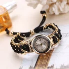 Часы наручные женские кварцевые, стразы с браслетом, плетеная цепочка, с обмоточным механизмом, эластичные модные, 1 шт.