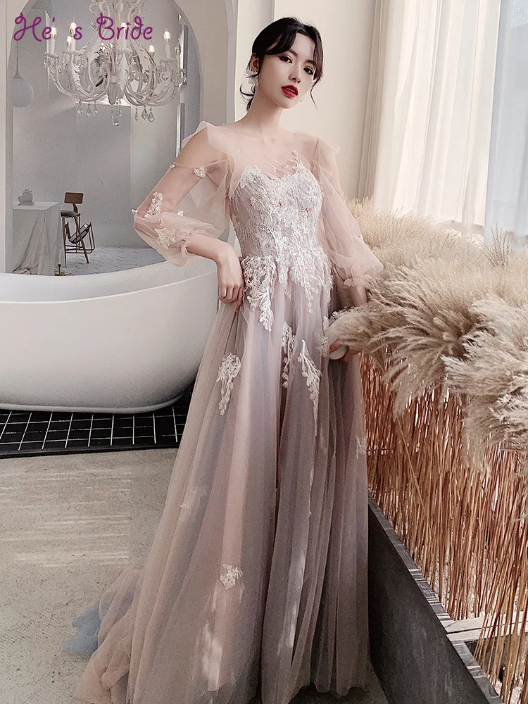 Женское вечернее платье с открытой спиной He's Bride элегантное разноцветными