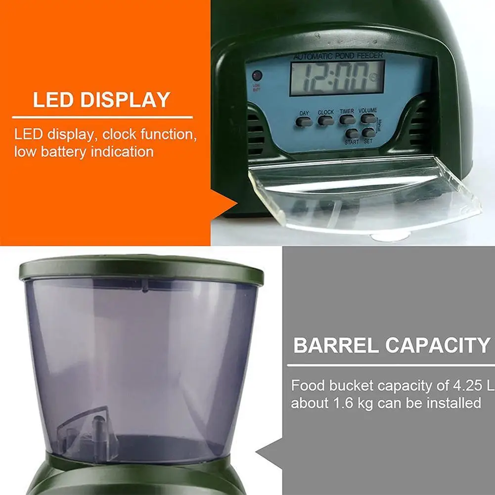 

Aquarium Automatic Fish Feeder Pond Fish Feeder Fish Food Dispenser Digital Timer With LCD Tank Food Feeding Machine