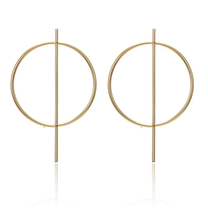 Модные Подвесные серьги 2019 металлические круглые геометрические для женщин