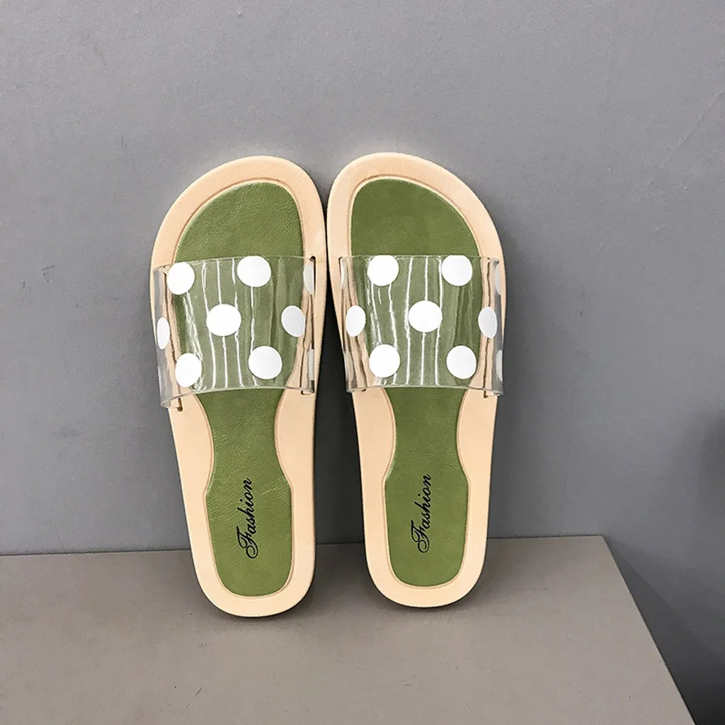 Женские тапочки на плоской подошве Прозрачные Пляжные сандалии шлепанцы в