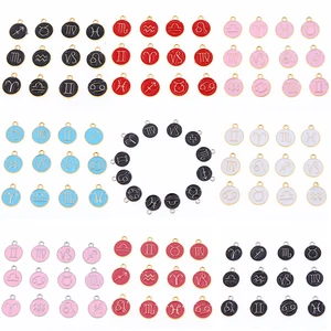 Разные цвета (12 шт.компл.), металлический сплав, 8 цветов, эмаль, знаки зодиака