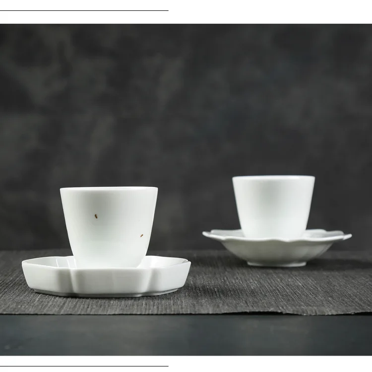 

Ceramic Whiteware Kombucha with Accessories Japanese Tea Ceremony Creative Ceramic Kombucha Cup Saucer Heat Proof Mat Coaster