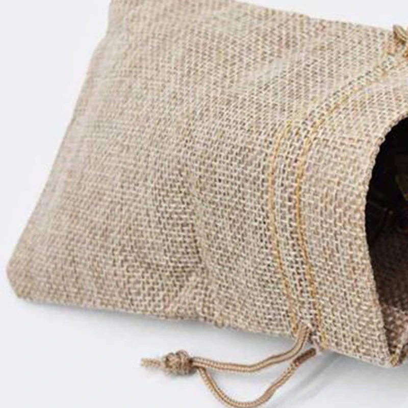 

24 Pieces 13 x 18cm Burlap Gift Bag Drawstring and Lining DIY Craft Jewelry Bag