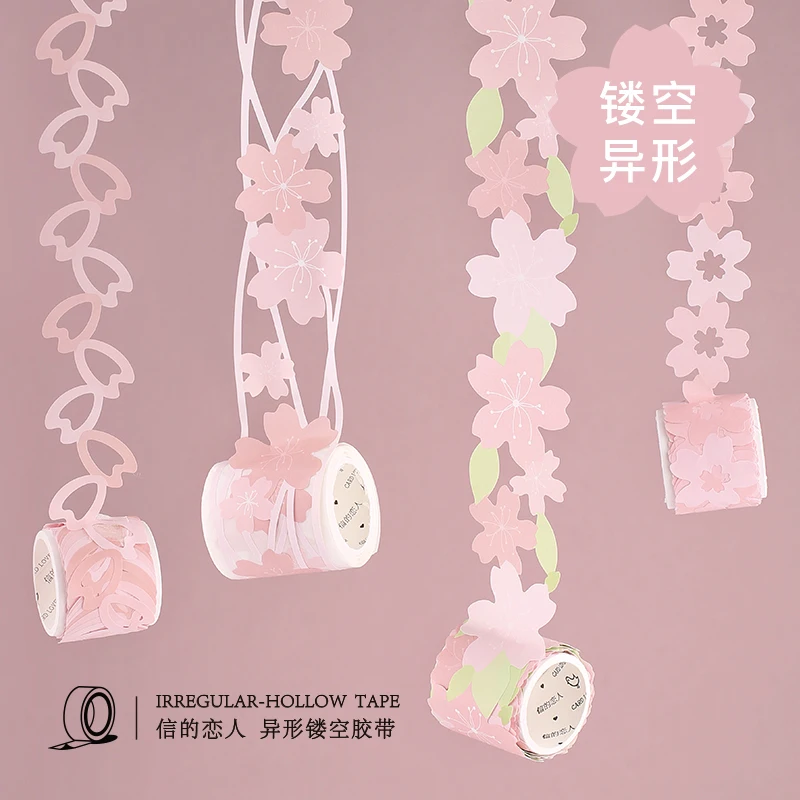 1 шт. Kawaii васи лента Сакура полые геометрические маскирующие ленты милые DIY